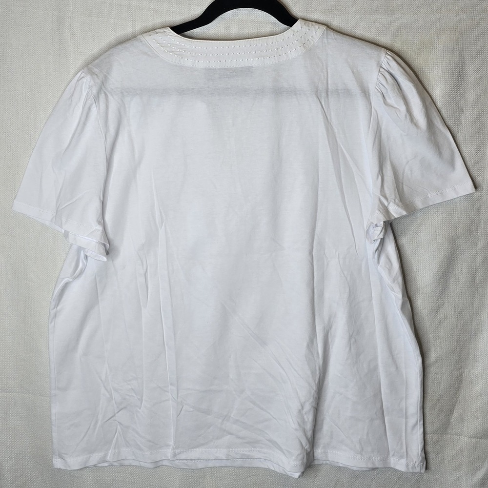 Rafaella Women's Short Sleeve V-Neck Top SIZE: XXL NWT‎ - Picture 5 of 5
